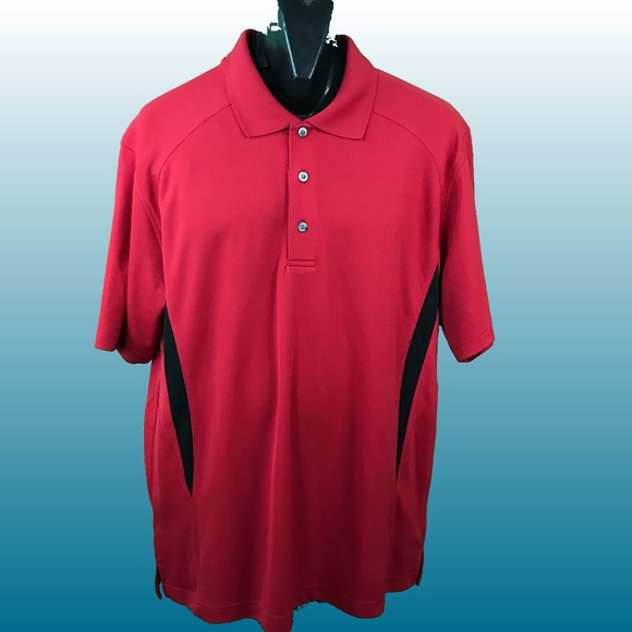 PGA Tour red Golf Polo Shirt short sleeve 3 buttons - Picture 2 of 6
